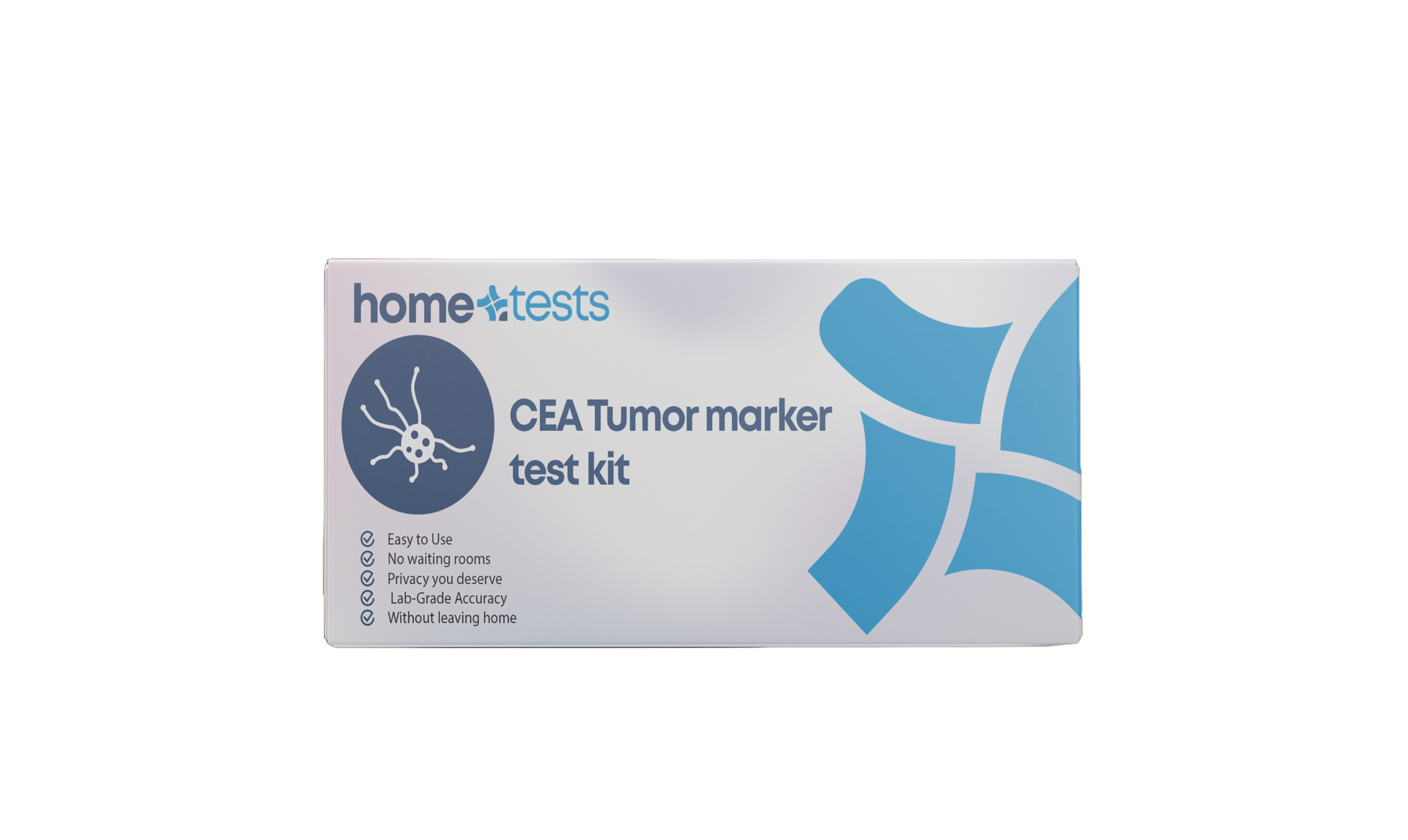 Front-facing CEA Test Kit box on a white background with clear branding and instructions.