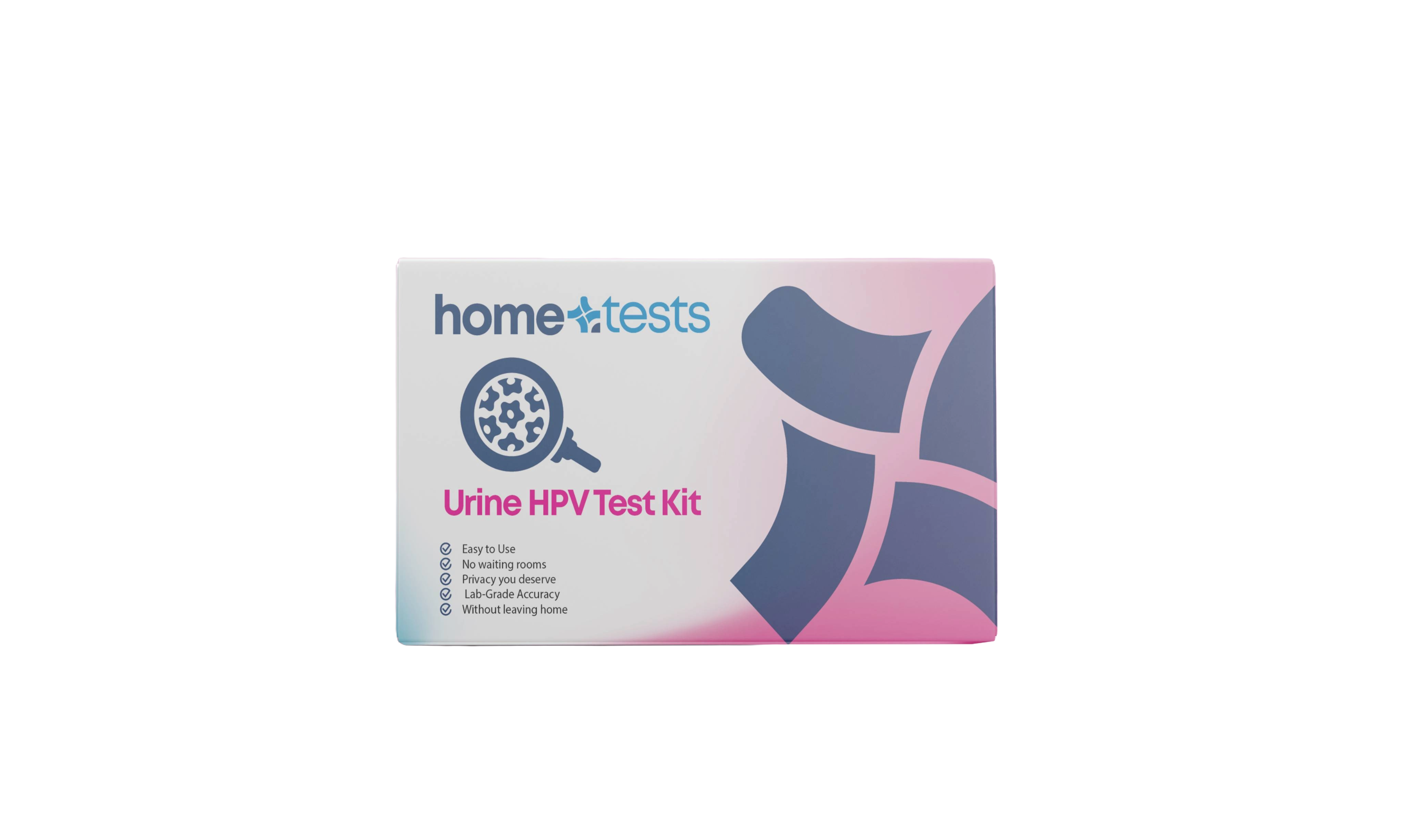 Front-facing HPV Test Kit box on a white background with clear branding and instructions.