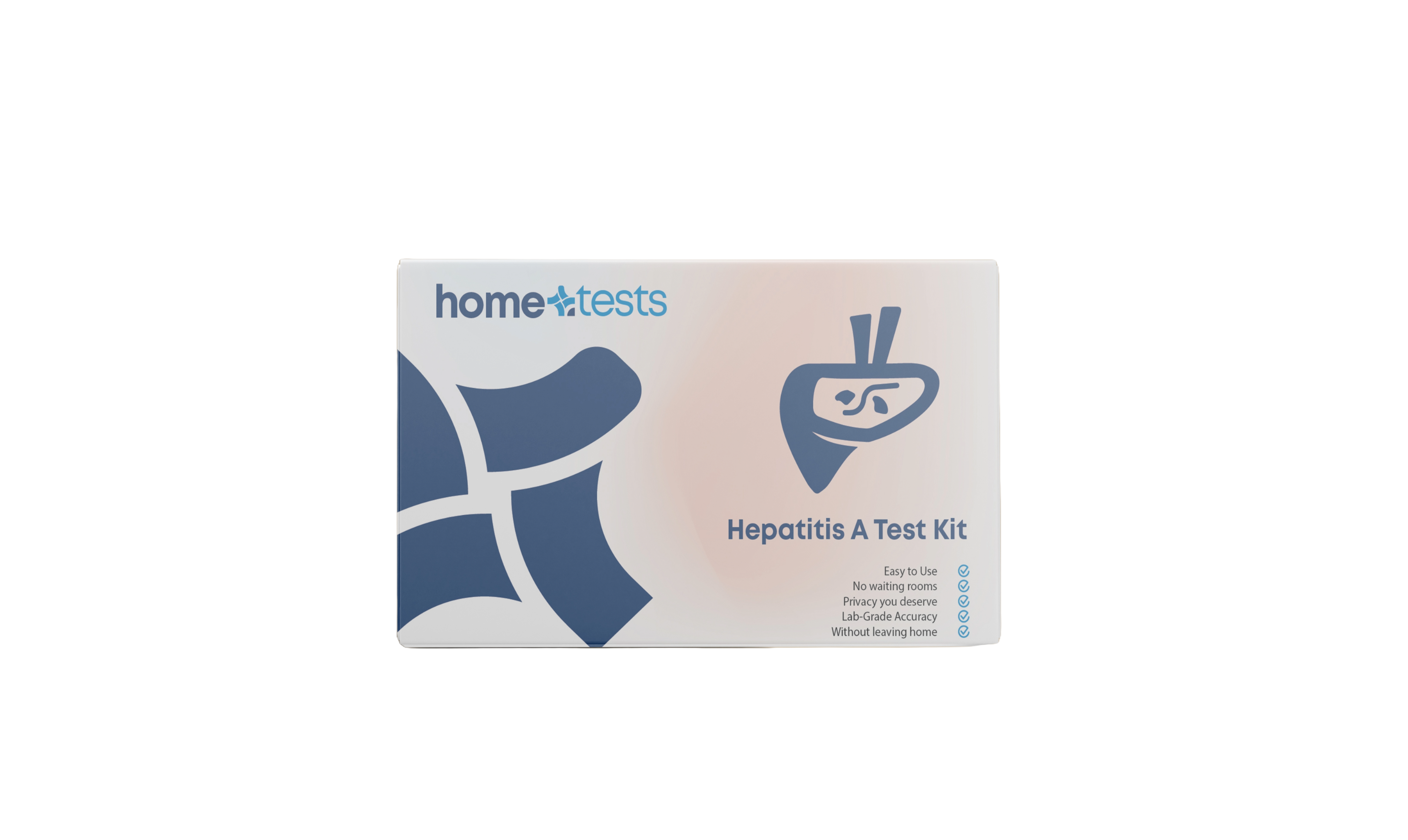 Front-facing Hepatitis A Test Kit box on a white background with clear branding and instructions